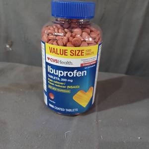 lot 77068 image: CVS Ibuprofen Tablets Pain Reliever Fever Reducer 1000 Count Exp 2023 Or Later