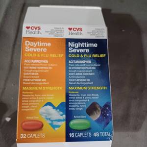 lot 77078 image: Cold and Flu Relief Non-Drowsy  Daytime Severe  Nighttime Severe  KIT