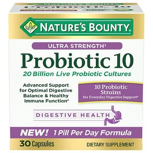 lot 77080 image: Nature s Bounty Ultra Strength Probiotic 10 Capsules 30 Ct