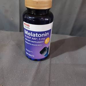 lot 77084 image: 2 Cvs Melatonin Sleep Aid 5mg Supports Sound Sleep 120 Each Tablets