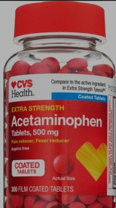 lot 77103 image: CVS Health, Extra Strength Acetaminophen Tablets, 500mg, 300 Count