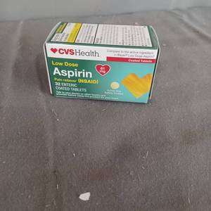 lot 77124 image: CVS 3 Pack Low Dose Aspirin Pain Reliever 81mg 32 Coated Tabs Per Box Exp 1023