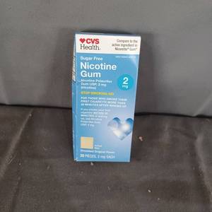 lot 77136 image: Cvs Health Sugar Free Nicotine Gum 2mg Original Flavor 100 Pieces Exp 1120