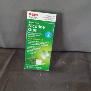 lot 77137 image: Lot Of 3 Cvs Health Sugar Free Nicotine Gum 2 Mg 30 Pieces Total