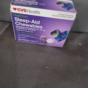 lot 77142 image: Cvs Health Nighttime Sleep- Aid Chewables 18 Ct Brand Un Opened Exp 122021