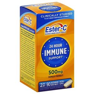 lot 77154 image: Ester-C 500 mg 24 Hour Vitamin C Tablets for Immune Support 90 Count, EXP 0323