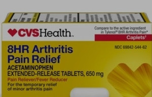 lot 77160 image: CVS Health, 8HR Arthritis Pain Relief Acetaminophen, 650mg Caplets, 150 EXTENDED RELEASE TABLETS