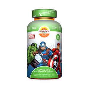lot 77162 image: Sundown Kids Multivitamins, Avengers, Multi-Flavored Gummy Vitamins, 180 Ct