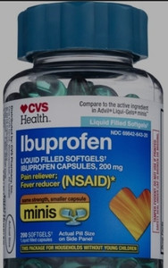 lot 77170 image: CVS Health Ibuprofen Liquid Filled Mini Softgels, 200mg, 200 Count