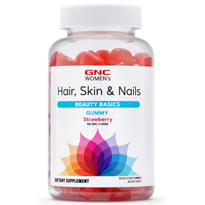 lot 77177 image: GNC Hair Skin & Nails Gummies 120 Gummies with 2500 mcg Biotin Gluten Free Natural Strawberry Flavor