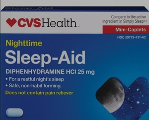 lot 77183 image: CVS Health Nighttime Sleep Aid Mini Caplets 25 mg, 225 Mini Caplets