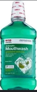 lot 77193 image: CVS Health. Antiseptic Mouthwash ANTIGINGIVITISANTIPLAQUE Kills germs that cause plaque, gingivitis & bad breath Green Mint 151 (507 FL 0