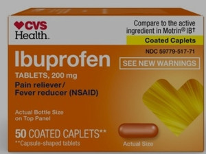 lot 77198 image: CVS Health Ibuprofen IB 200 mg Coated Tablets, 50 Count