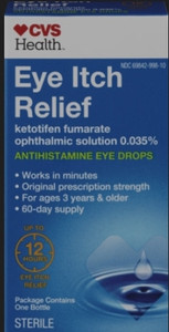lot 77215 image: CVS Health Eye Itch Relief Solution, 0.34 OZ