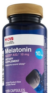 lot 77218 image: CVS Health Melatonin Capsules 10 mg, 120 Count