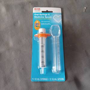 lot 77223 image: Health Oral Syringe & Medicine Spoon Precies dosage of d 1 10 mL SYRINGE 1 10 mL SPOON