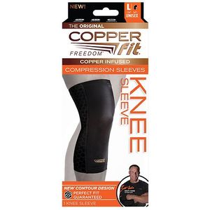 lot 77227 image: Copper Fit unisex adult Freedom Knee Compression Sleeve Hosiery, Black, Large US (B07NQF4HNV)