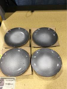lot 5902 image: BIOINLIVING 4 Pack Grey Ceramic 8in x 8in Plates