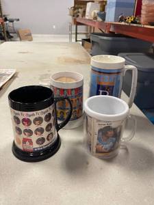 lot 64317 image: vintage plastic coffee, mugs with handles, KC Royals, George Brett