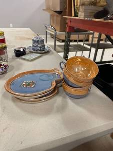 lot 64359 image: Japan made, lusterware snack set, Qty 4