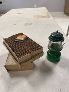 lot 64369 image: bisma-Rex matches, Avon lantern perfume bottle