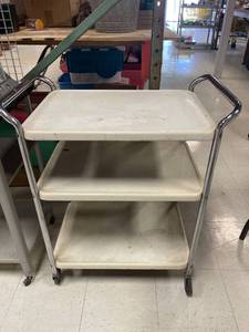 lot 64373 image: rolling metal 3 tiered cart