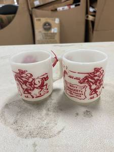 lot 64396 image: anchor hocking Davy Crockett mugs, Qty 2