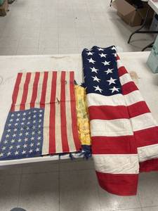 lot 64406 image: 48 star flags (2), satin sweetheart pillowcase