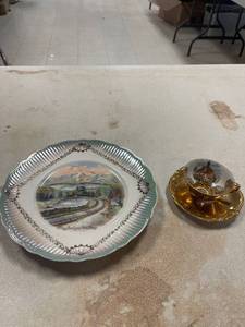 lot 64430 image: pictorial plate, teacup with saucer