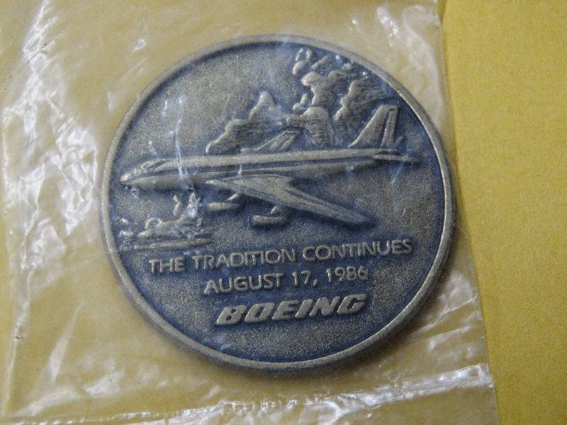 lot 605 image: 1986 Boeing coin.