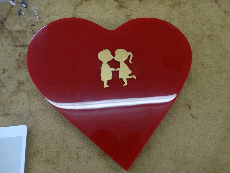 lot 647 image: Large lucite heart.