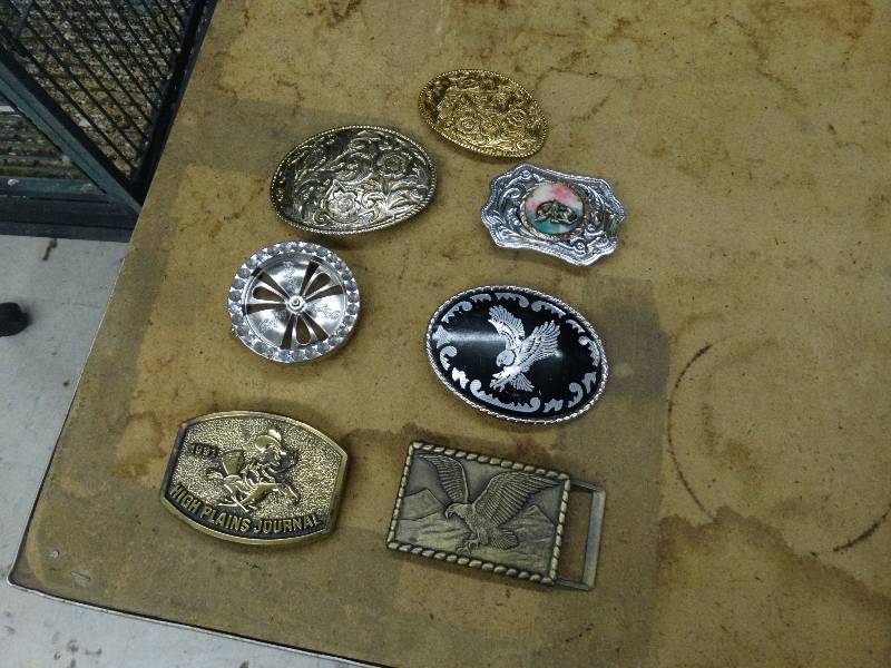 lot 663 image: Lot of 7 various belt buckles.