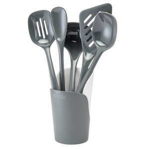 lot 11955 image: Gourmac Melamine 6pc Utensils & Crock, Gray