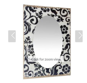 lot 11988 image: Infinity Instruments Decorative Rectangle Wall Mirror, With Antique White Frame, 23.5