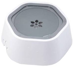 lot 11999 image: Pet Life Ever spill 2-in-1 Food and Anti-Spill Water Pet Bowl, Grey