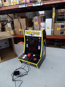 lot 12002 image: Retail - $157.25 Arcade1Up CounterCade 5 Game Retro Tabletop Arcade Machine PacMan. (Powers On)