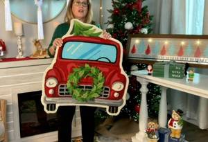 lot 12031 image: Retail - $47.75 Plow & Hearth IndoorOutdoor Hand Hook Holiday Shaped Rug, Truck