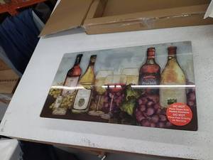 lot 12075 image: Retail - $28.50 Instant Counter Tempered Glass Burner Cover & Serving Board, Wine
