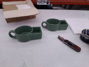 lot 12108 image: Retail - $21.78 American Atelier Set of 2 Ceramic Soup & Snack Mugs, Sage
