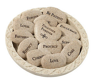 lot 11904 image: Lillian Rose Vow Stones (Set of 13 Stones with Plate)