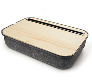 lot 11979 image: Kikkerland Ibed Wooden Lap Desk WTablet and Phone Holder