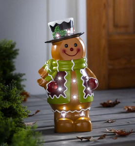 lot 12000 image: IndoorOutdoor Lighted Gingerbread Boy Shorty Statue