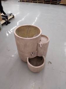 lot 12119 image: Bernini Grandiose tiered urn self watering planter, White stone
