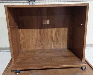 lot 38355 image: Microwave standStorage bin. Rough shape