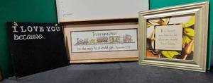 lot 38360 image: Train Up A Child in the Way He Should Go..Proverbs 226 Water Color Framed Print Art and I Love You Because...Chalk board
