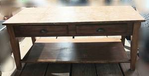 lot 38362 image: Wood Coffee Table, needs tlc 48x 23-12 x 20