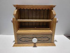 lot 38386 image: Wooden Paper Towel Holder wDrawer