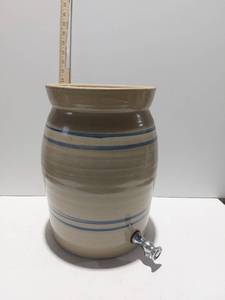 lot 38399 image: Large Crock Liquid Dispenser