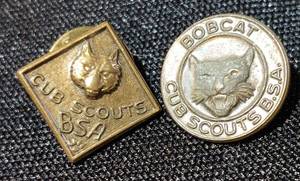 lot 38051 image: Vintage Boy Scouts of America BSA Cub Scout and Bobcat Cub Scouts Lapel Pins