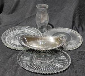 lot 38065 image: Crystal, SilverPlate Serving Dishes Group